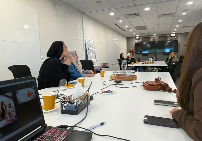 Women connecting during a community session